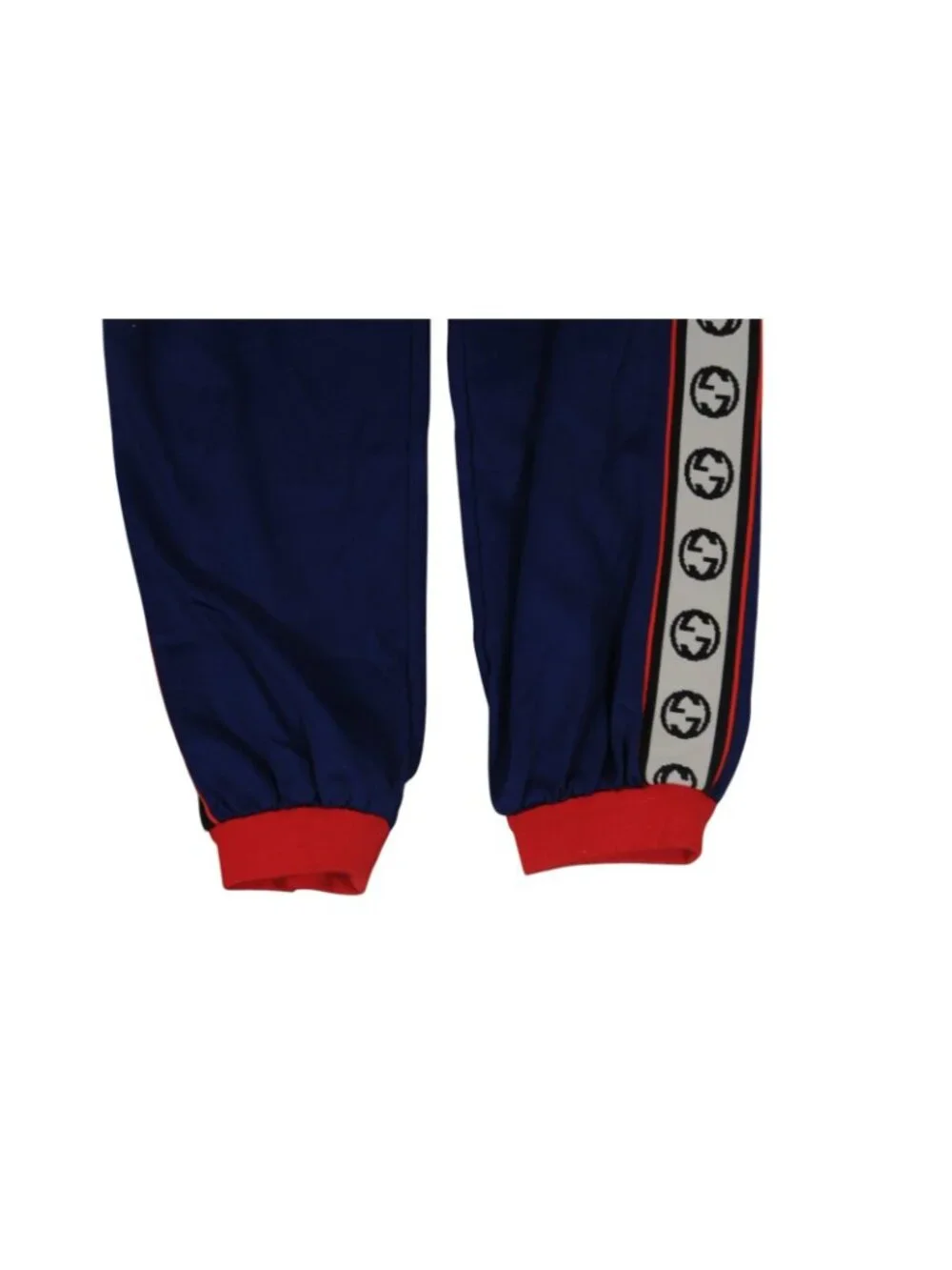 Gucci Men Side Panal Interlocking GG Track Pants Size Medium Blue Poly Cotton